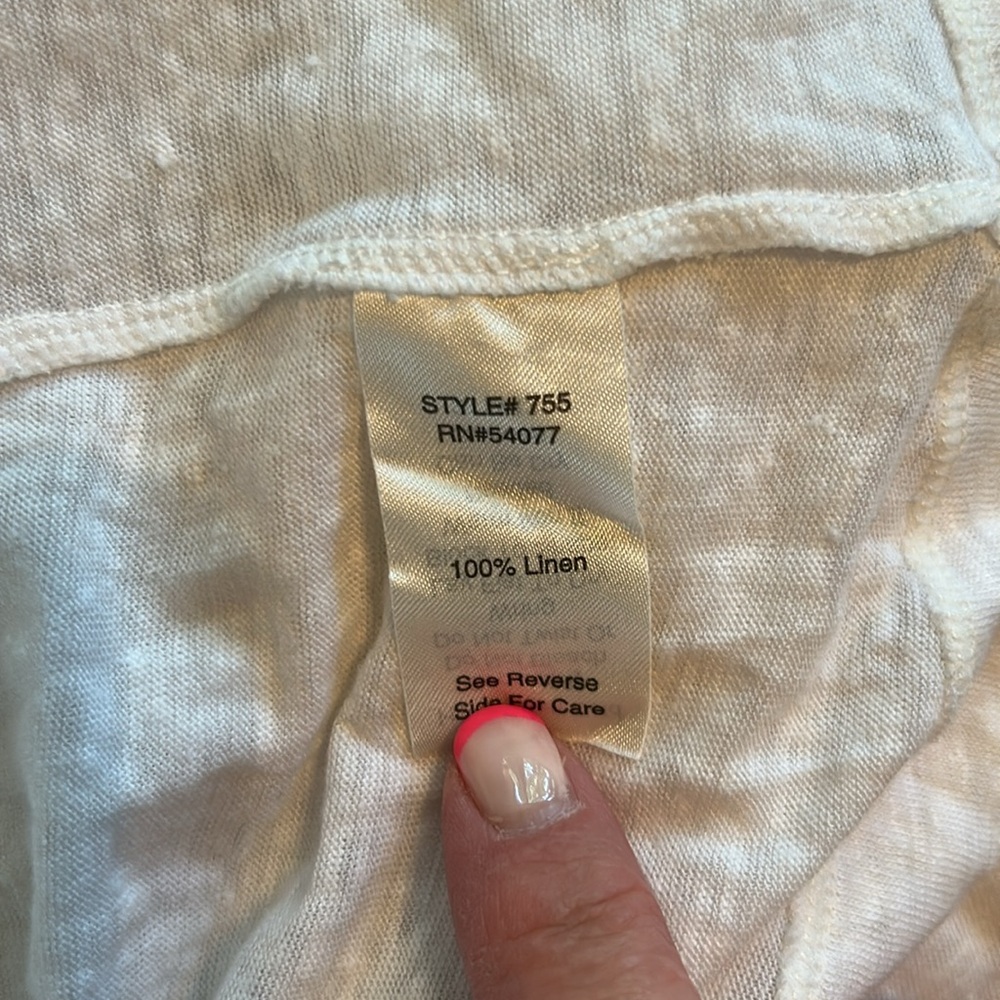 CAbi Linen Tank Top In White Style Number 755 - Picture 4 of 4
